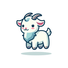 Cute Cartoon Goat Mascot Vector Illustration