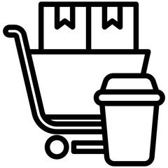 Cart Remove outline, mini illustration icon. use for modern concept, print, UI, UX kit, web and app development. Vector related to sales, logistic and ecommerce.