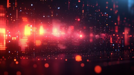 Obraz premium Abstract digital city landscape