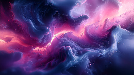 Abstract swirling shapes in vibrant colors.