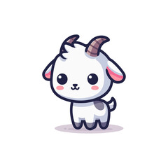 Cute Cartoon Goat Mascot Vector Illustration