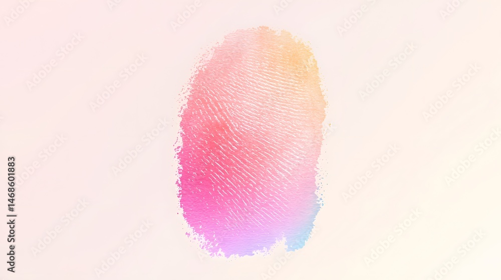 Poster abstract pastel fingerprint design with colorful dots