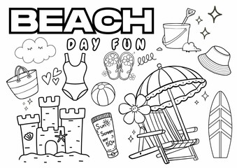 Summer coloring pages, End of year activity or back to school