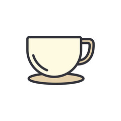 Minimalist depiction of a steaming beverage cup on a neutral background