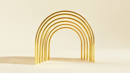 Golden arches create a minimalist backdrop.
