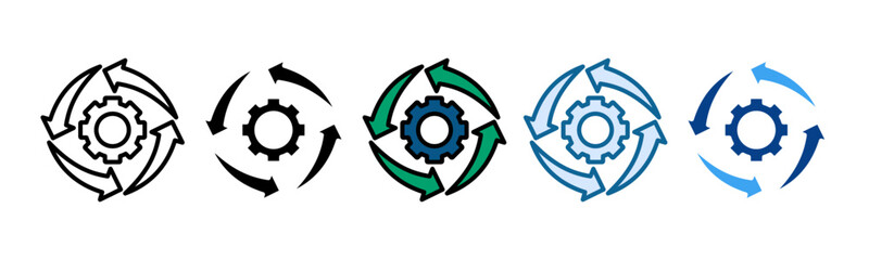 Continuous Improvement Icon Set Multiple Style Collection