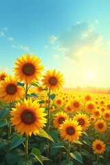 Obraz premium field of sunflowers