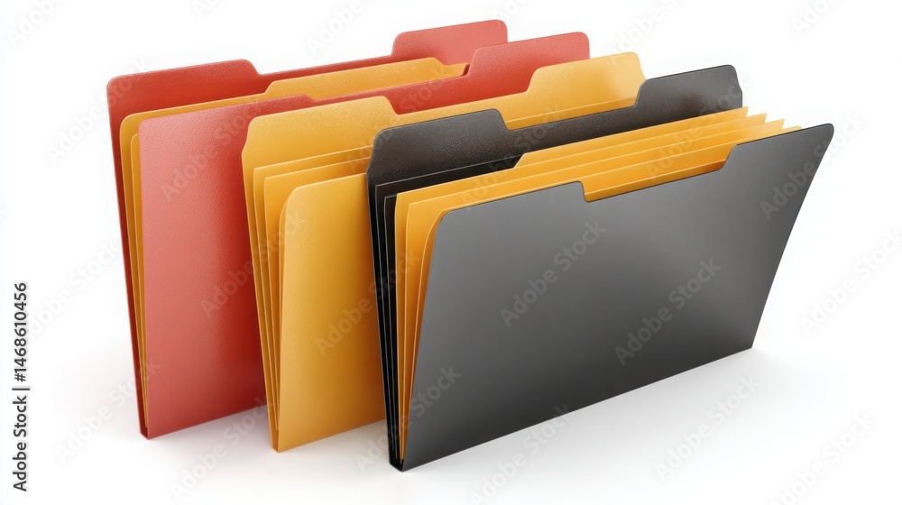 Poster folder with another folder positioned in the center, illustrating multichannel workflows in digital 