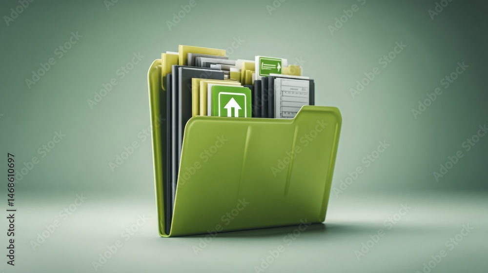Poster folder featuring green folder icon with ai flow arrows inside representing internal automation and e