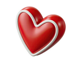 Glossy 3D Love Heart for Design Projects Transparent BG