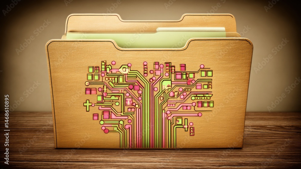 Poster detailed view of a computer circuit board representing complex data pipeline concepts and digital co