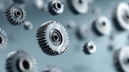 Multiple gears floating in a digital inbox illustrating the concept of automation in modern communication systems