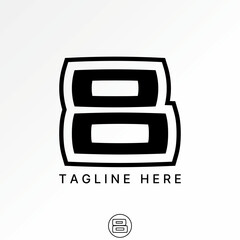 Logo design graphic concept creative premium vector stock image top sell initial B OO font cut line contour monogram typography sport tech app brand