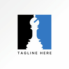 Logo design graphic concept creative premium vector stock image top sell icon bishop symbol chess set board game figure to knight competition strategy