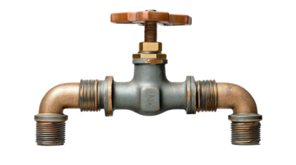 Vintage Water Tap: An artistic photo captures a classic vintage water tap, with its aged brass and copper pipes, evoking a sense of traditional craftsmanship.