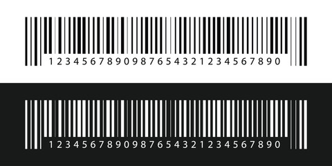 Barcode set, multiple barcodes collection, black and white barcode design, product labeling, inventory tracking in eps 10.