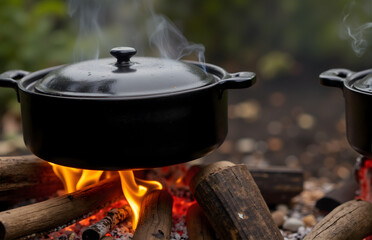 Outdoor Cooking on Open Fire