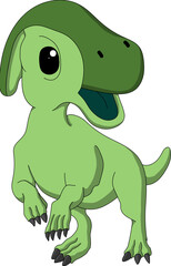 Green Parasaurolophus, a herbivorous dinosaur