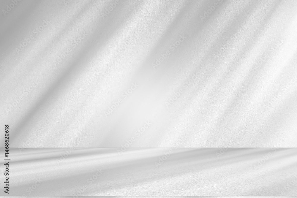 Poster Wall interior background, studio and backdrops show products.with shadow from window color white and grey. background for text insertion and presentation product	