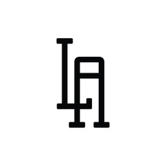 LA monogram logo design letter text name symbol monochrome logotype alphabet character simple logo