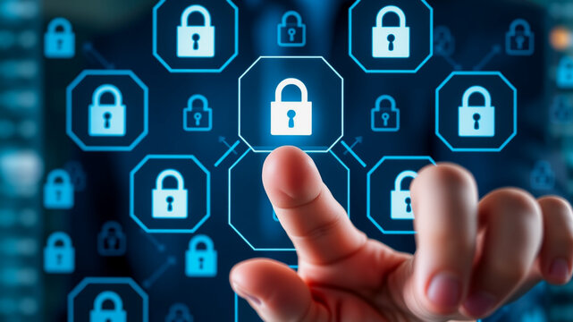 Hand Interacting with a Secure Network Interface - Powered by Adobe
