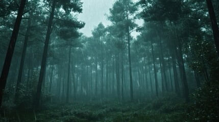 Naklejka premium Misty forest path