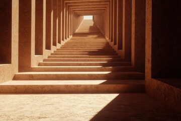 Sunlit desert steps