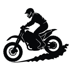 Fototapeta premium Enduro Motorcycle Silhouette – Off-Road Dual-Sport Bike Vector Illustration for Adventure, Racing, and Rugged Terrain Design