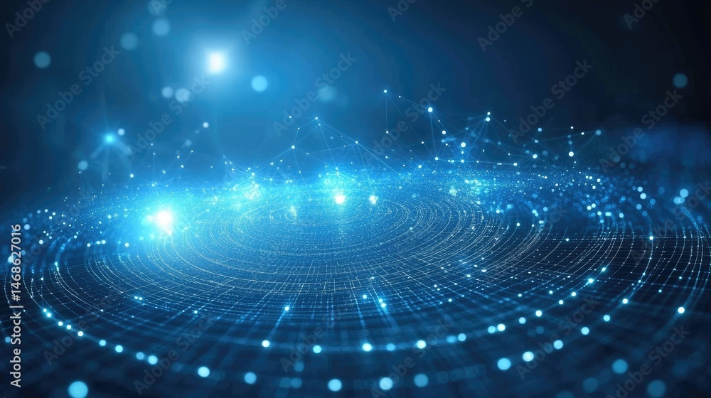 Poster abstract digital network. a mesmerizing representation of interconnected data points and lines, crea