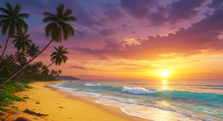Hyper-realistic of tropical beach
