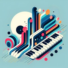Abstract background with piano keys