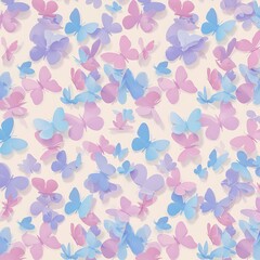 Pastel Butterfly Seamless Pattern Background
