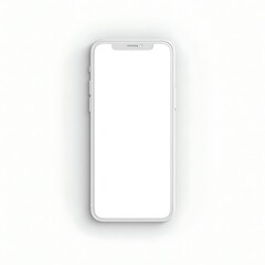 White Framed Mobile Phone With A White Screen, mobile app design, technology presentation, digital display
