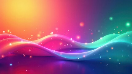 Obraz premium Abstract Colorful Waves with Glowing Particles A Vibrant Background Image