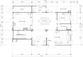 Vector Floor Plan Interior Design - First Floor Layout Blueprint