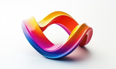 Abstract colorful swirling form, vibrant gradient hues