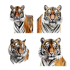 Naklejka premium Majestic Tiger Portraits Set