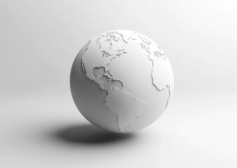 A minimalist white globe, subtly showing continents (1)