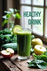 Fresh green tea with lemon is a healthy and fresh beverage in a glass