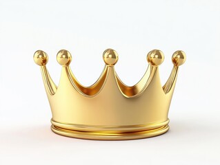 A gleaming gold crown, regal and majestic, sits on a plain white background (1)