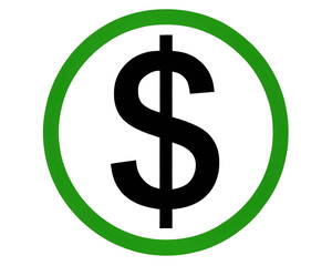 Obraz premium Editable black and green line art drawing dollar design