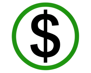 Editable black and green line art drawing dollar design