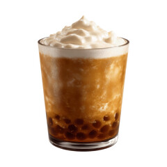 Iced Brown Sugar Boba Latte with Whipped Cream
