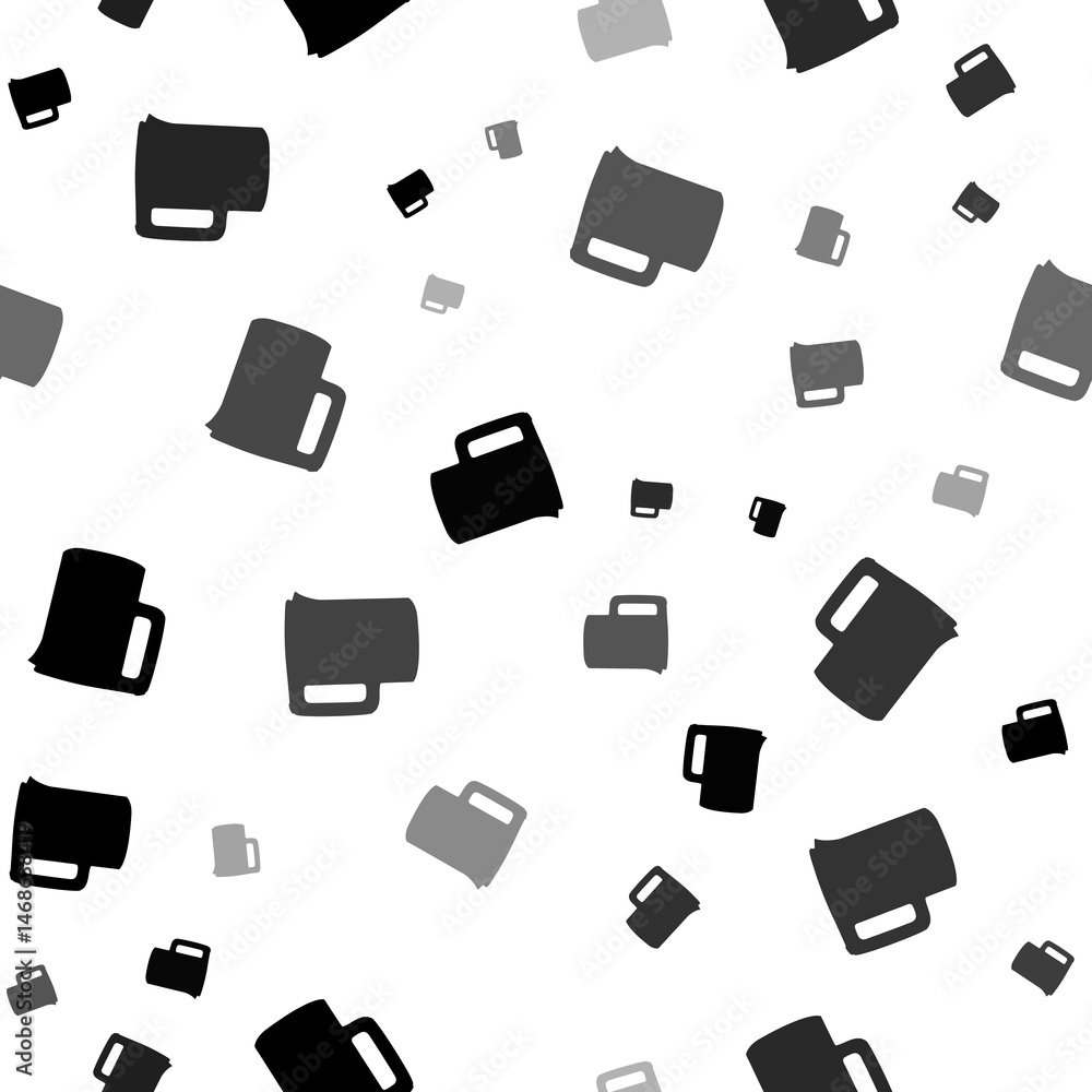 Aufkleber Seamless vector pattern with electric kettle symbols, creating a creative monochrome background with rotated elements. Illustration on transparent background