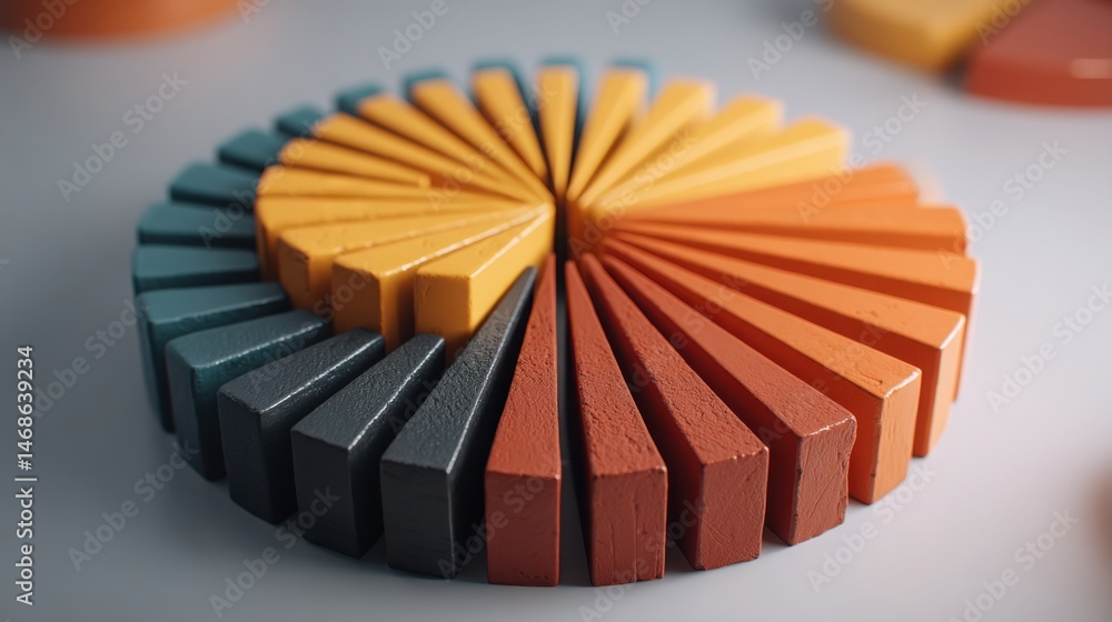 Poster vibrantly colored clock with unique design elements and a playful aesthetic representing time manage