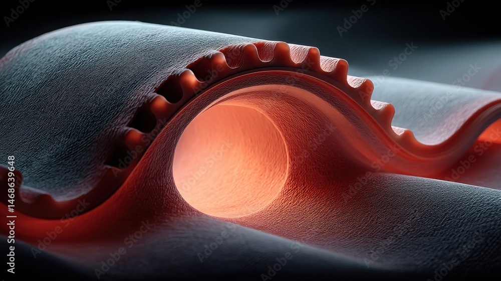 Aufkleber close-up of a single tooth from a gear wheel highlighting precision engineering and mechanical compo