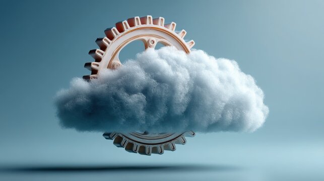 Cloud with clock symbolizing time management and workflow efficiency in the context of modern cloud computing solutions