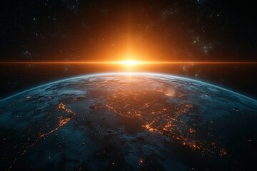 Stunning View of Earth from Space at Sunrise