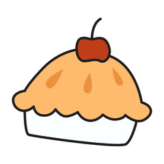pie cake doodle transparent background