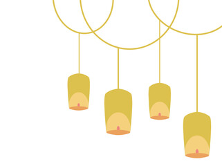 Hanging Line Art Decoration Vesak Day
